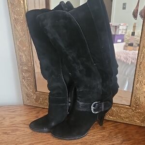 Womens Worthington Black Suede Heeled Boots